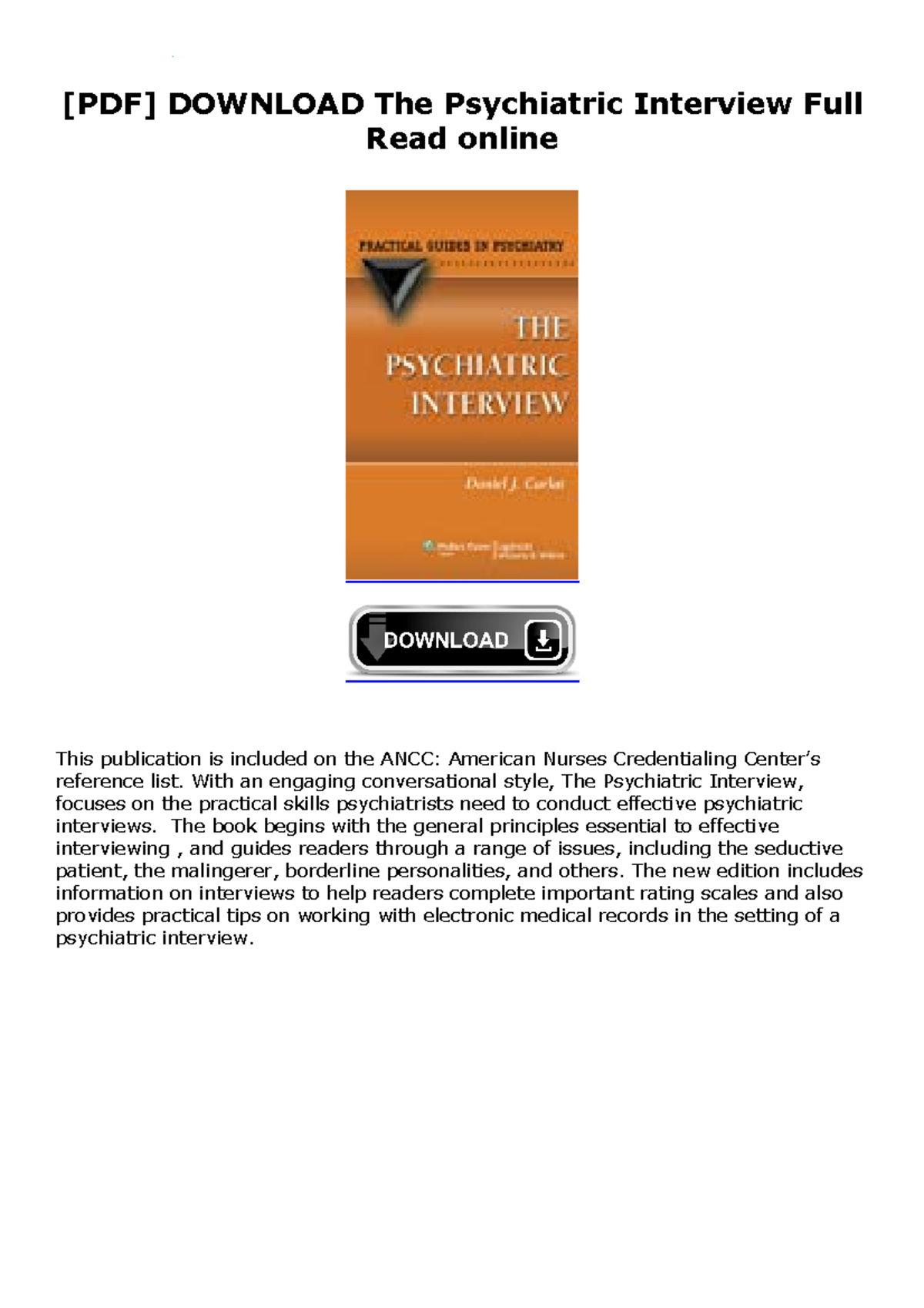 The-Psychiatric Interview - With an engaging conversational style, The ...