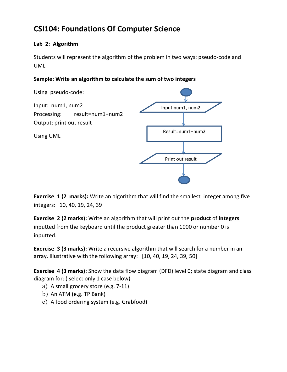 Spring 24. Lab2 - Do Exercise - CSI104: Foundations Of Computer Science ...