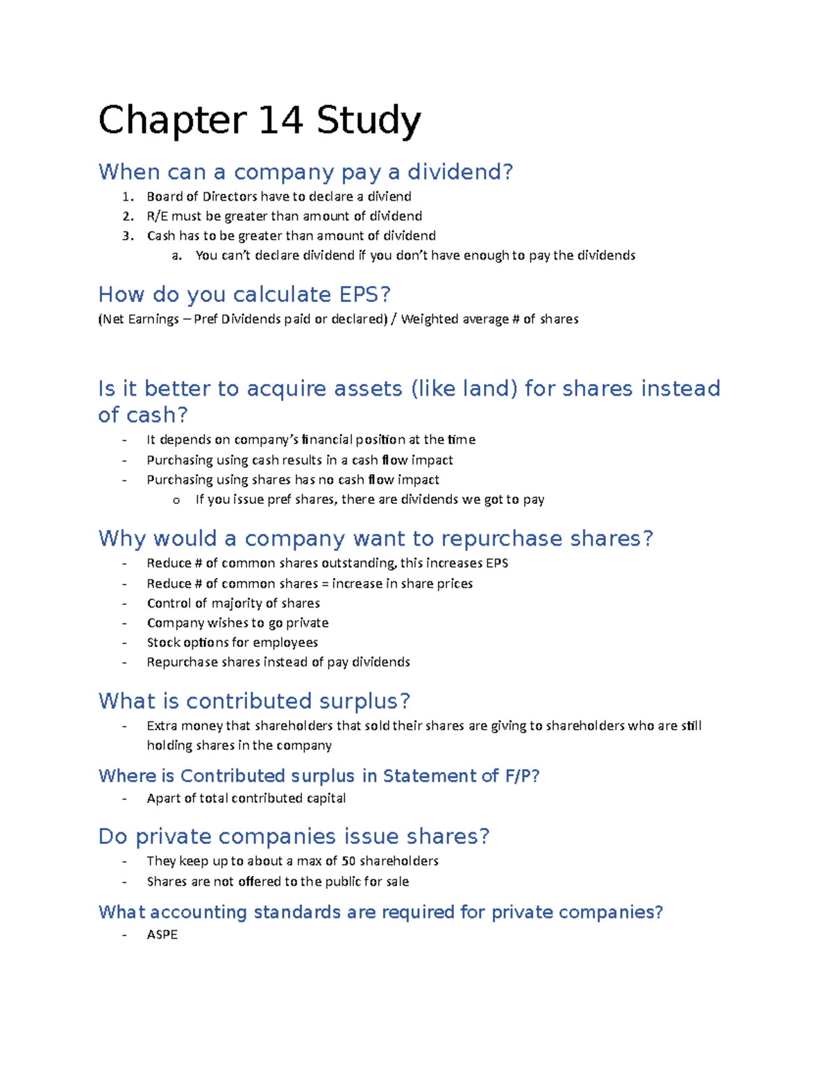 Chapter 14 Study - Intermediate Accounting 3 Notes - Chapter 14 Study ...