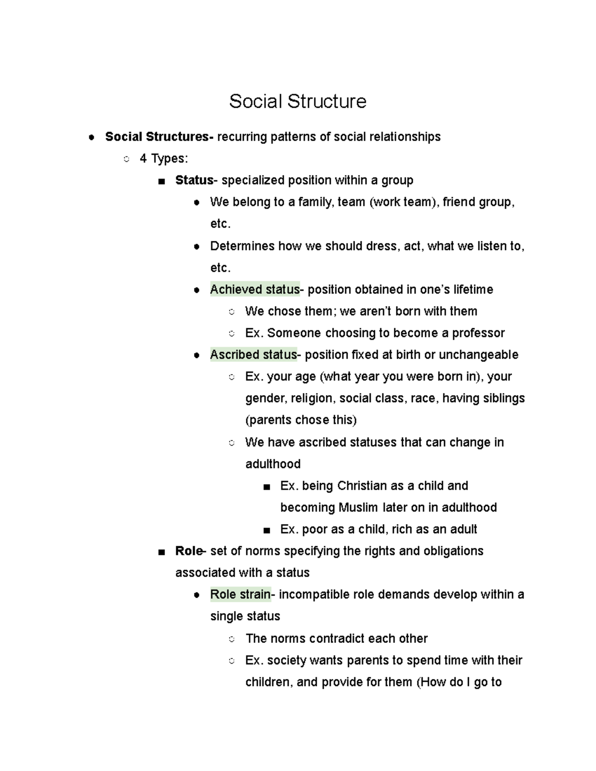 Social Structure (Sociology) Social Structure Social Structures