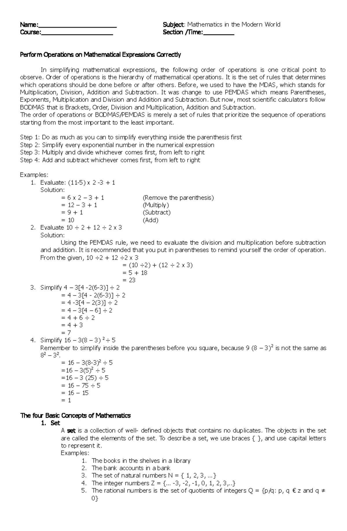 GE-04-Topic - Matimatical in modern world, - Name ...