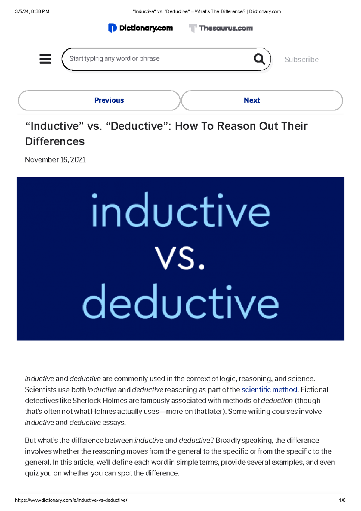 Inductive vs. Deductive – What's The Difference Dictionary - “Inductive ...