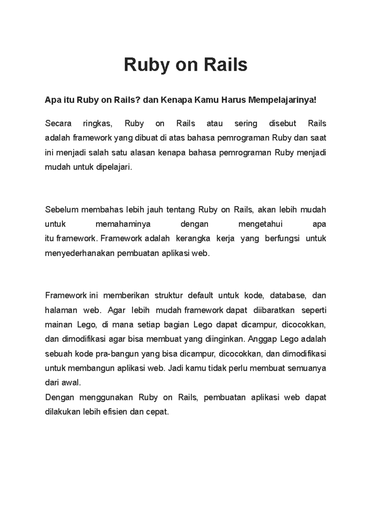 Ruby on Rails - Sebelum membahas lebih jauh tentang Ruby on Rails, akan ...