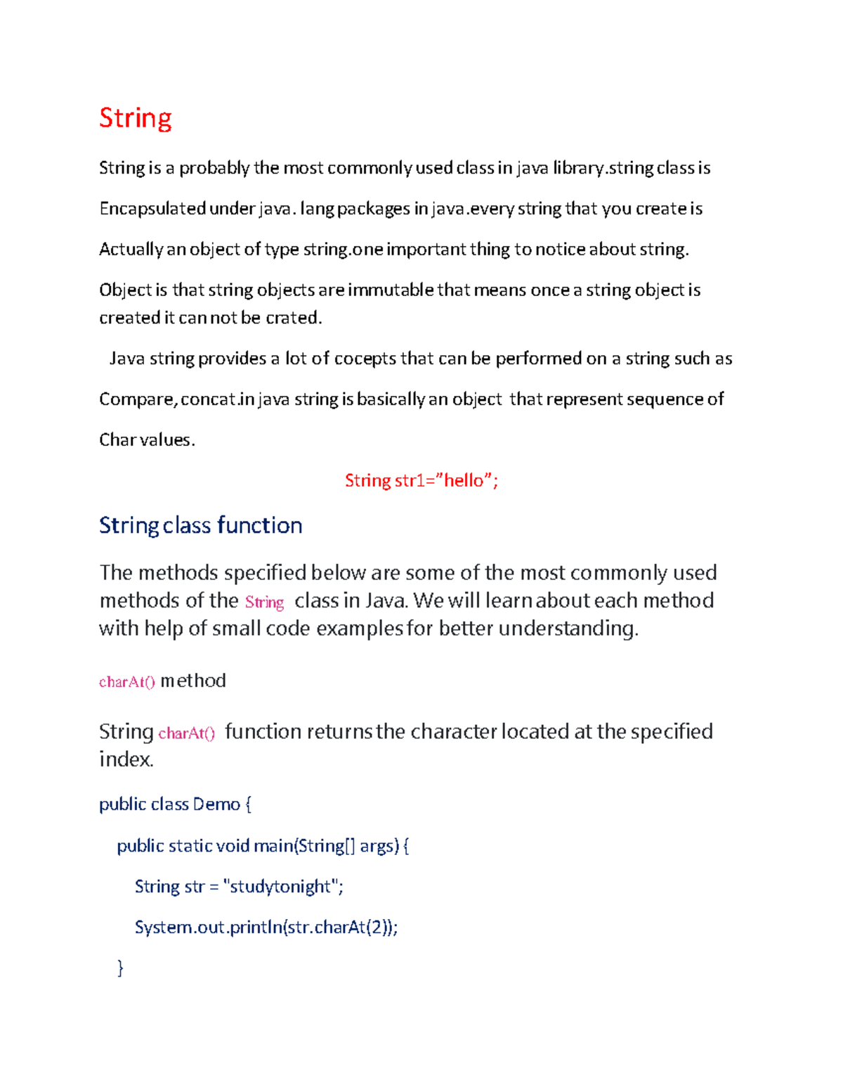 String IN JAVA Programming Language AND IT' Working - String String is ...