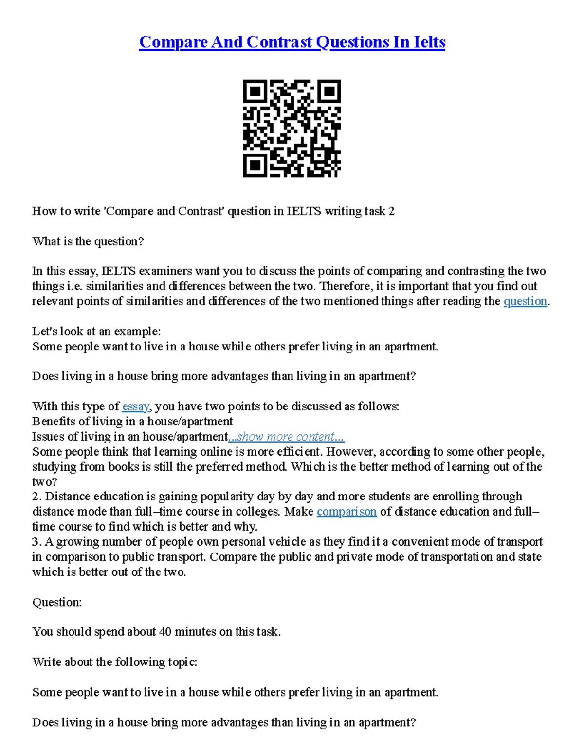 How To Write A Comparison And Contrast Essay Compare And Contrast