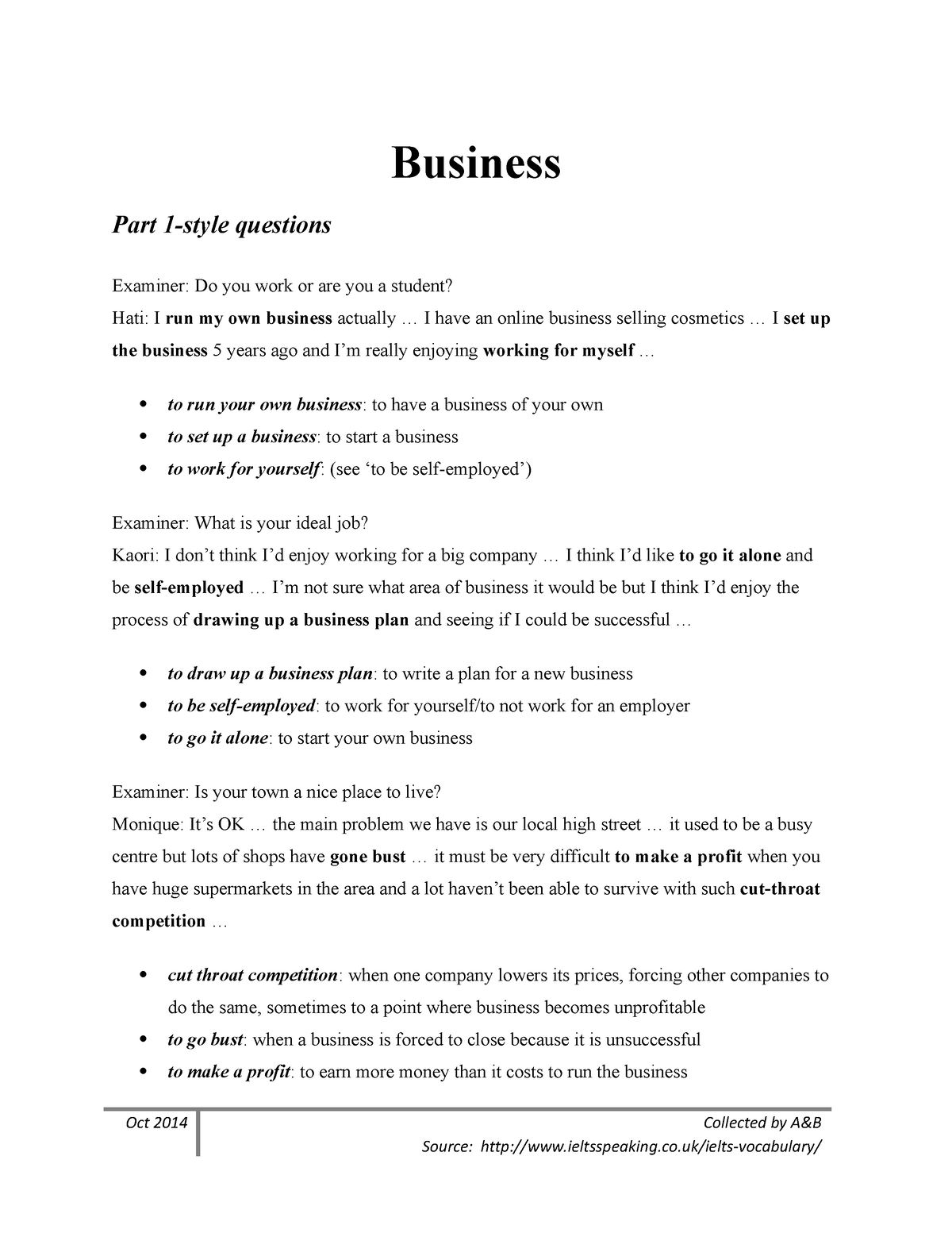 essay questions business studies