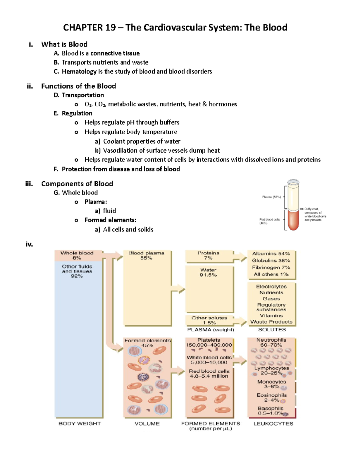 Ch 19 - Blood - CHAPTER 19 – The Cardiovascular System: The Blood I ...