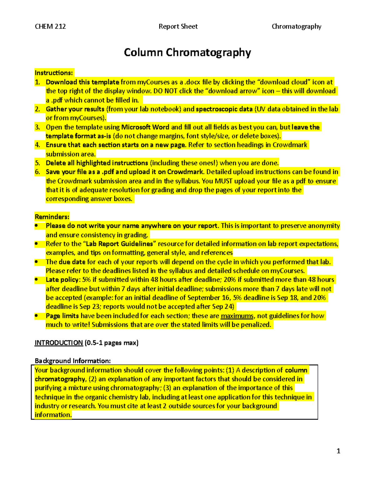 212templatechromatography Column Chromatography Instructions