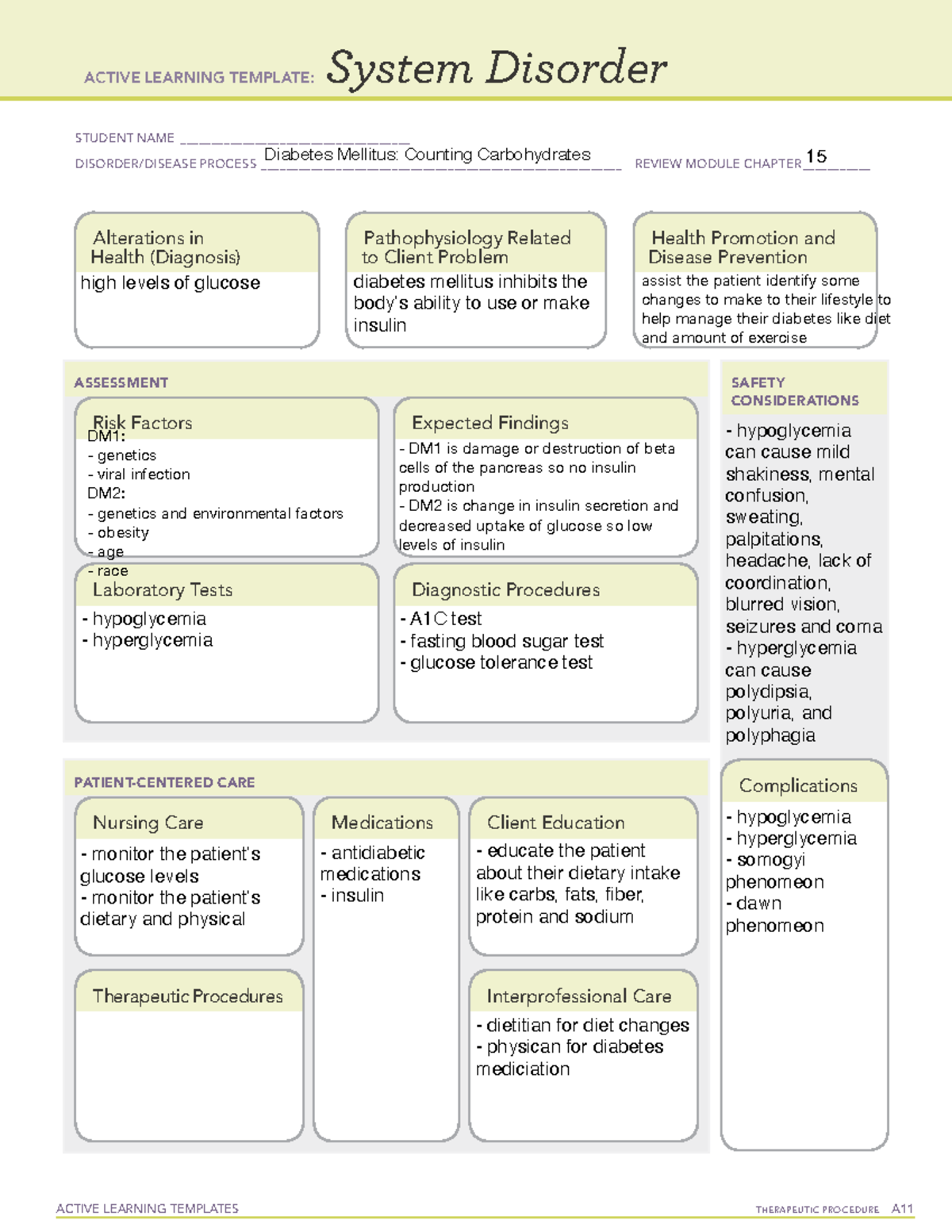 ALT 3 - ATI - ACTIVE LEARNING TEMPLATES THERAPEUTIC PROCEDURE A System ...