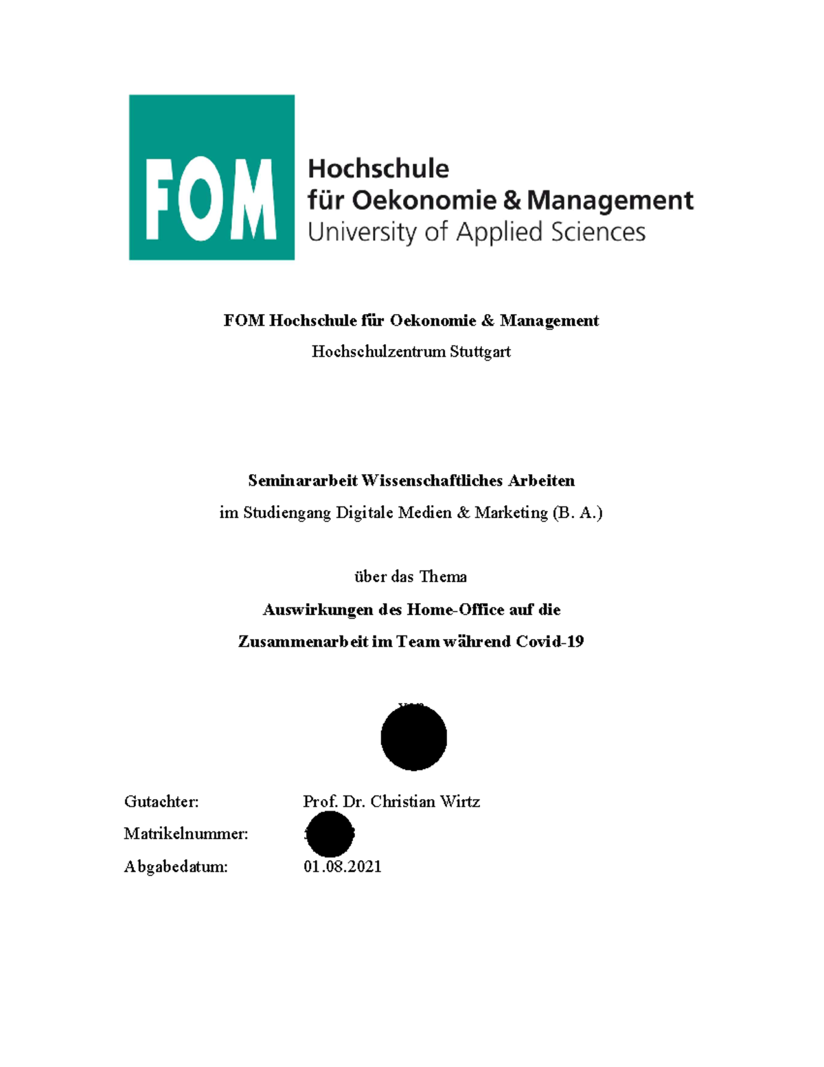 Bachelorarbeit FOM literaturrecherche