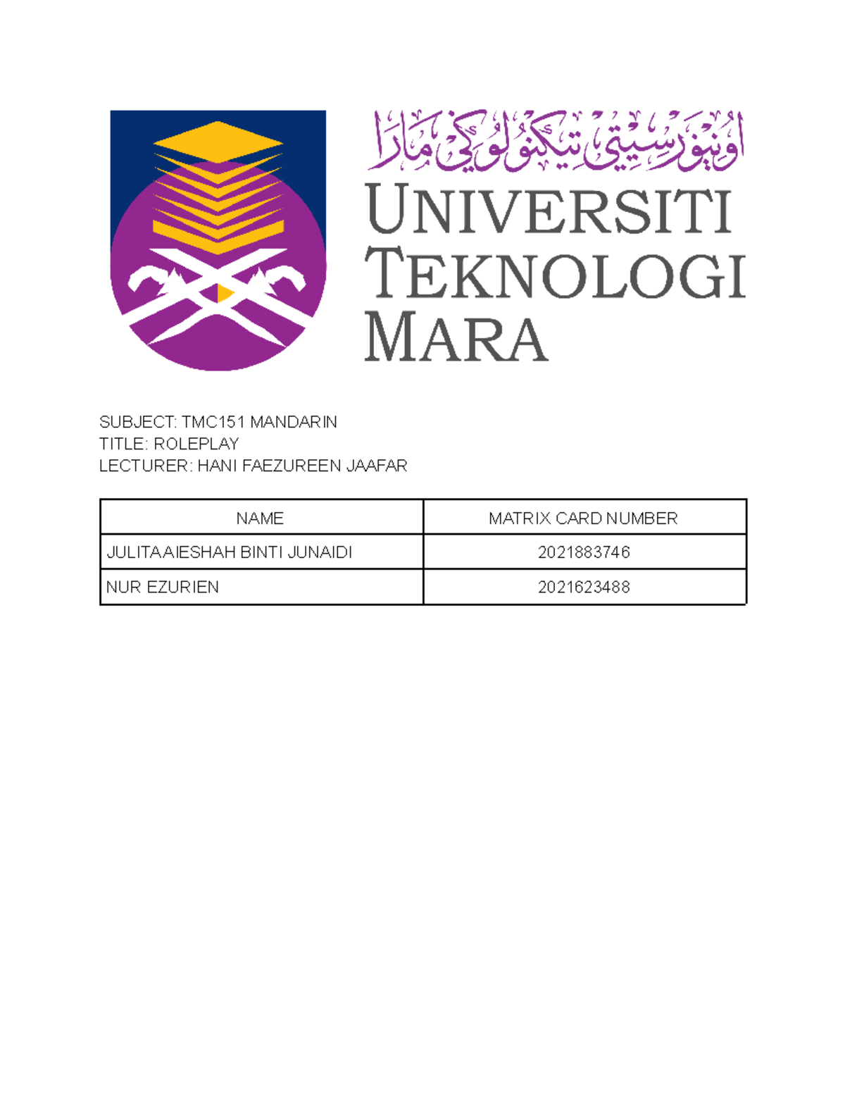 Copy Of Tmc 151 Simulation Script Subject Tmc151 Mandarin Title Copy Of Tmc 151 Simulation Script Subject Tmc151 Mandarin Title