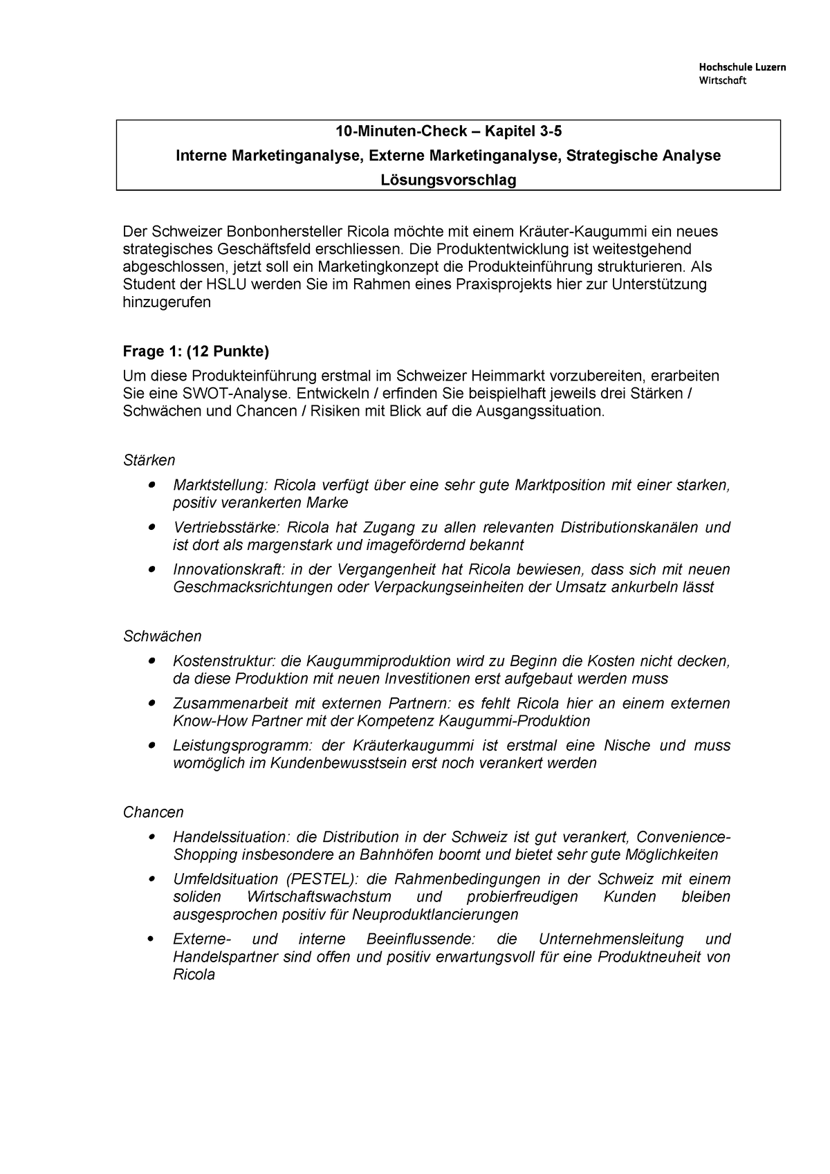 Kap 04-05 Interne Marketinganalyse, Externe Marketinganalyse ...