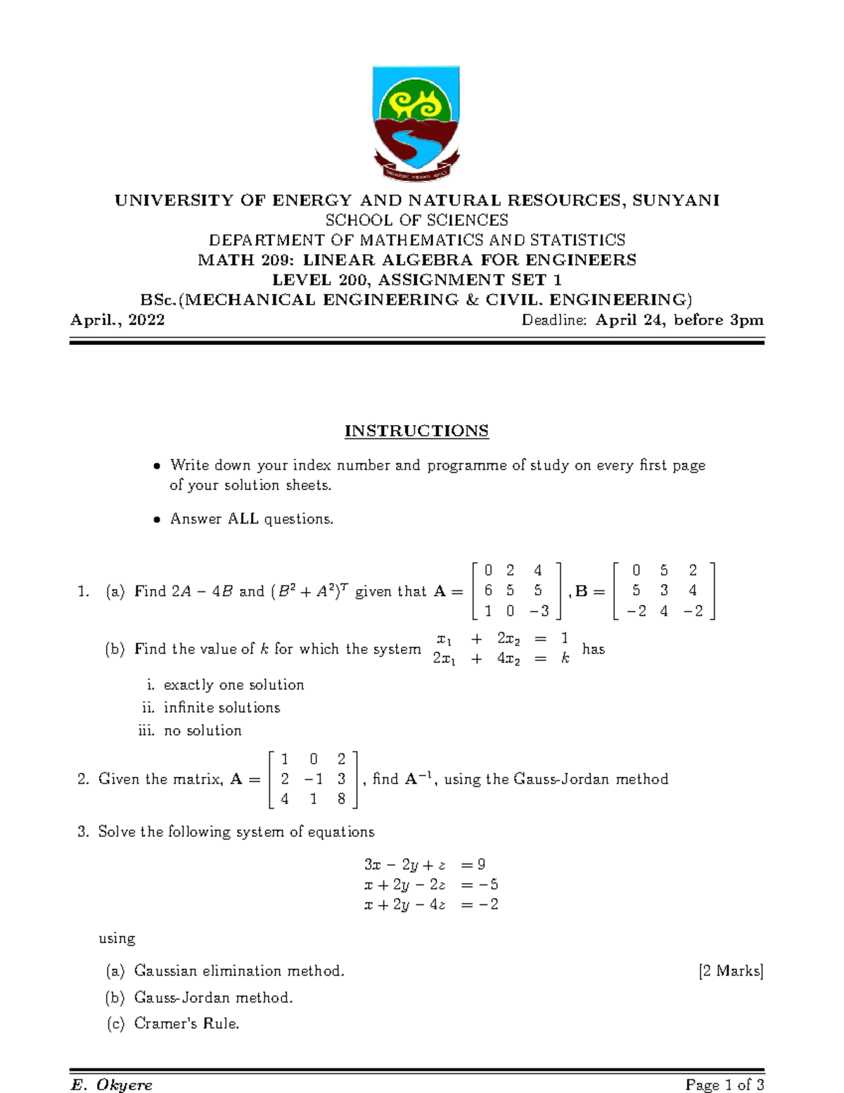 room assignment for civil engineering 2022