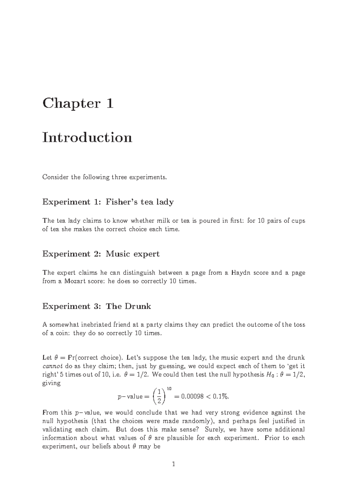 Lecture Notes Chapter 1 - Chapter 1 Introduction Consider the following ...