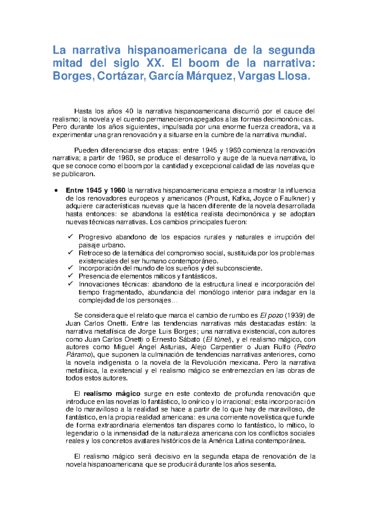 T. 7. La Narrativa Hispanoamericana De La Segunda Mitad Del Siglo XX ...