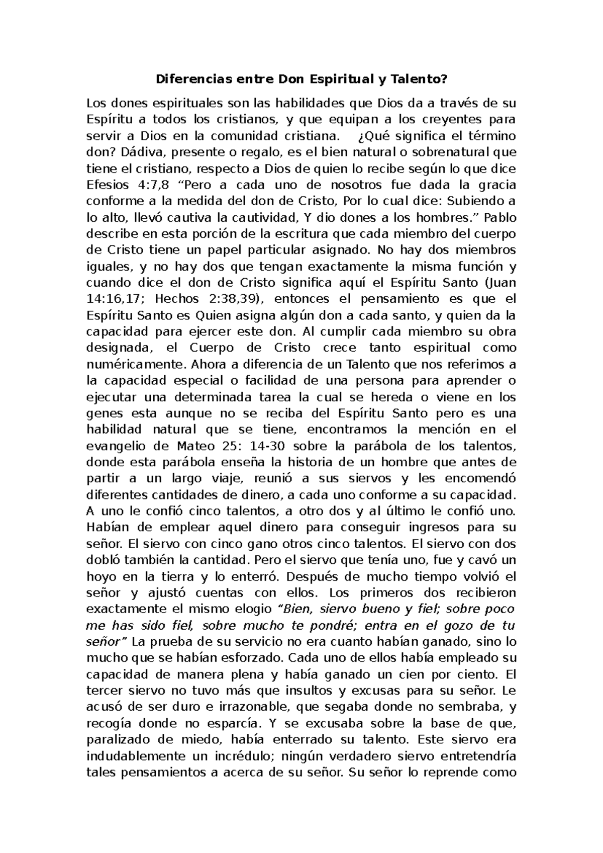 Diferencias entre Don Espiritual y Talento - ¿Qué significa el término ...