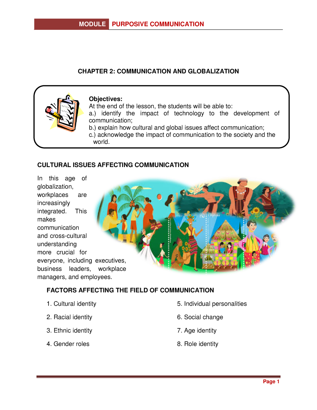 Chapter 2 Purposive Communication - CHAPTER 2: COMMUNICATION AND ...