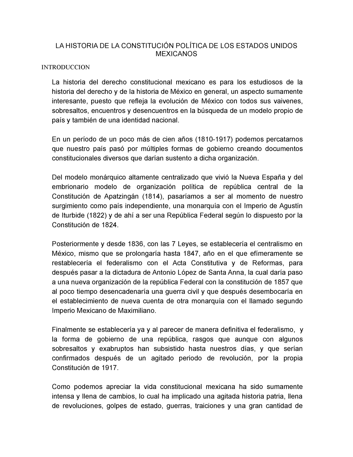 Historia De La Constitucion Der 102 Unicaribe Studocu