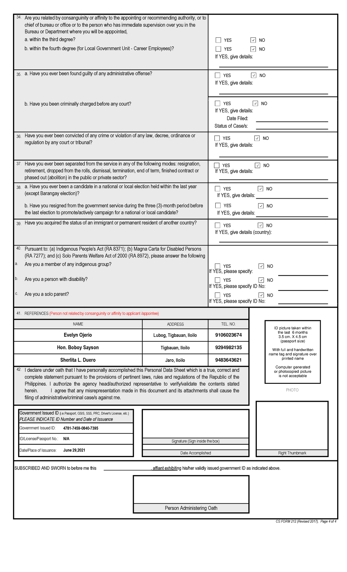 personal-data-sheet-cs-form-no-principles-of-equity-trust-studocu