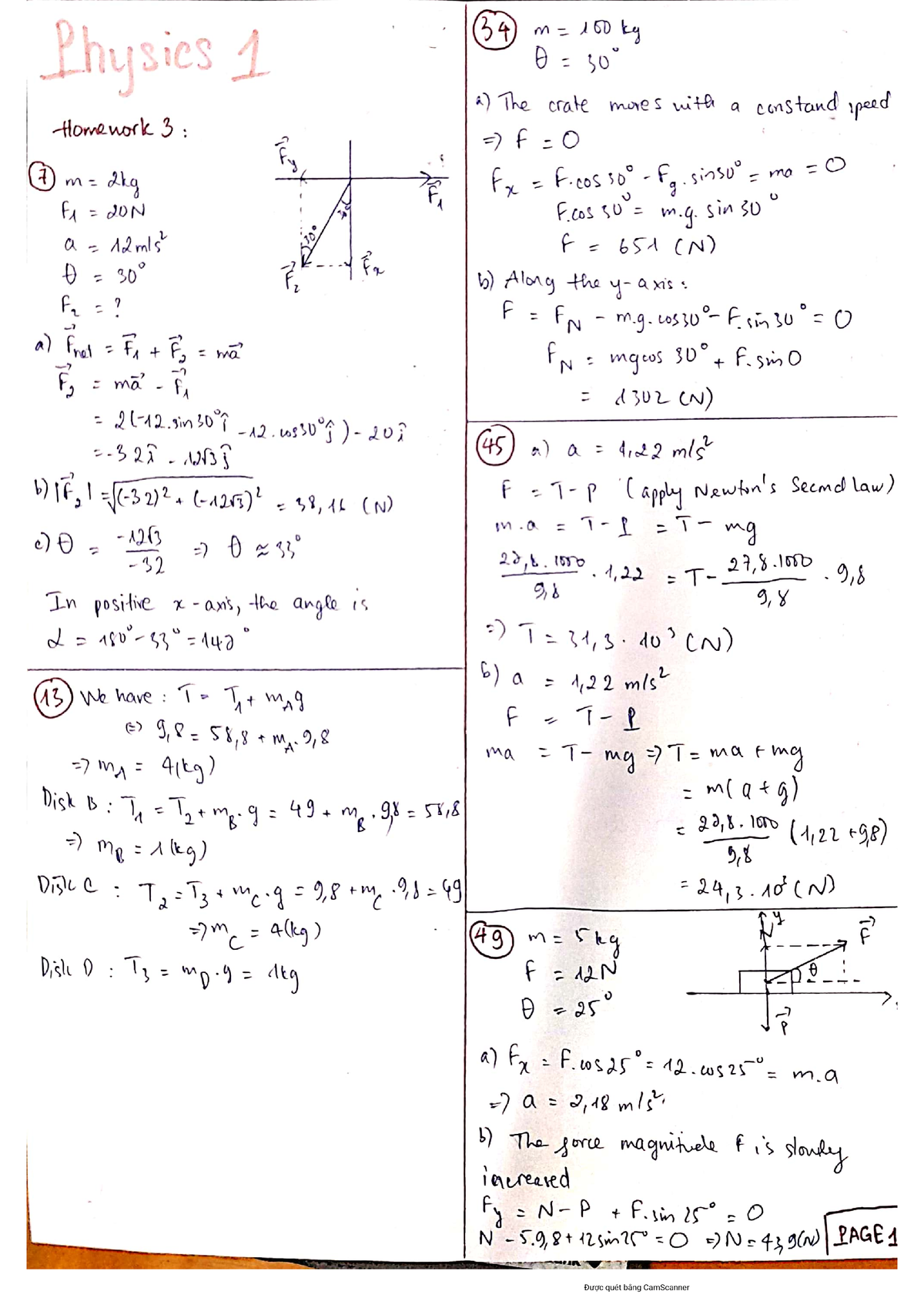 physics homework 1