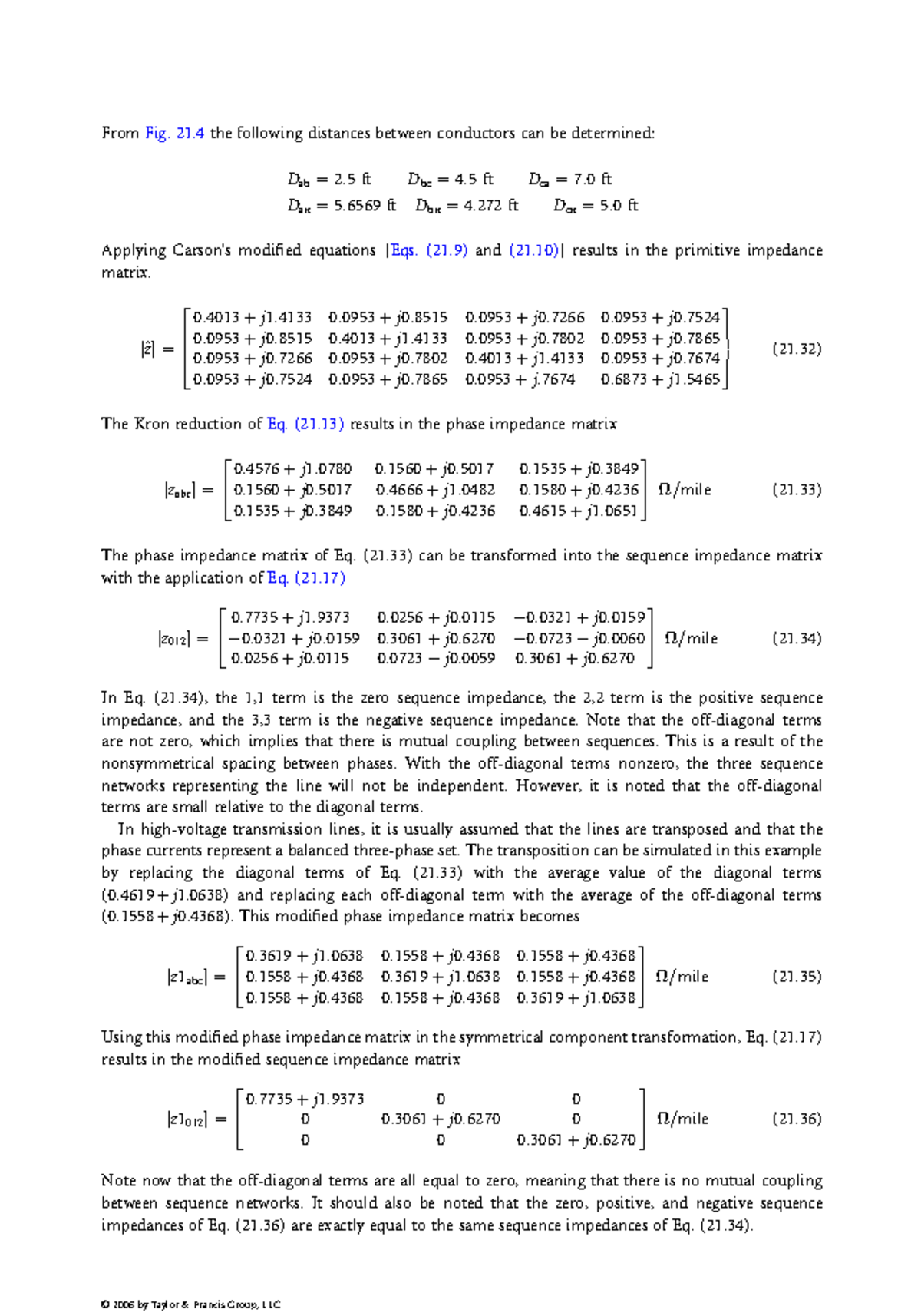 Electric Power Generation 2-53 - From Fig. 21 the following distances ...