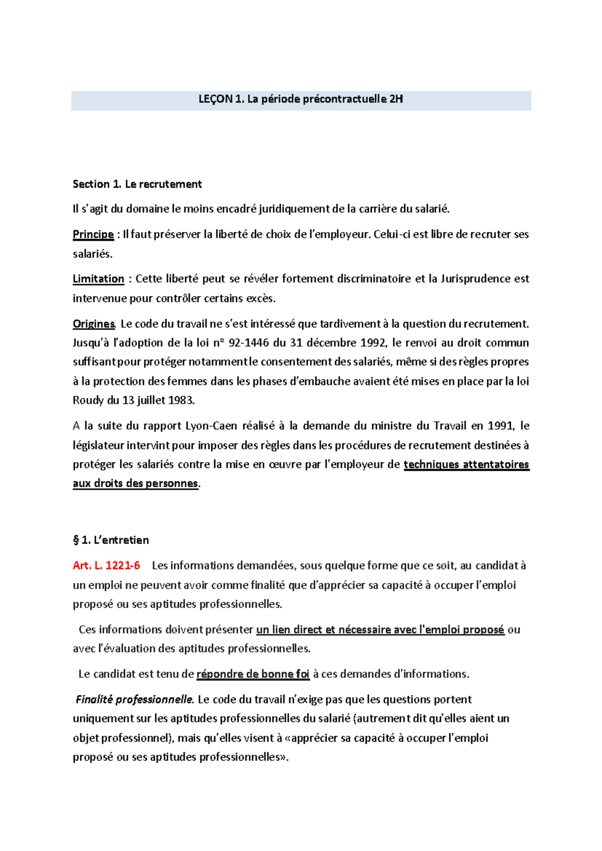La Période Précontractuelle _ Les pourparlers : définition et régime ...