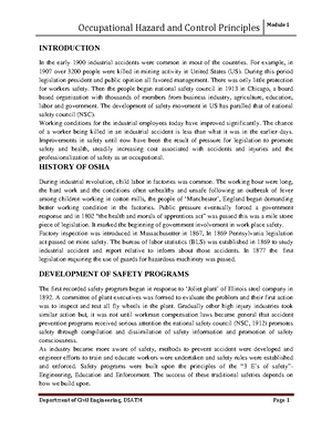 OSHA MOD 2 - OSHA notes - ERGONOMICS Ergonomics is defined as the ...