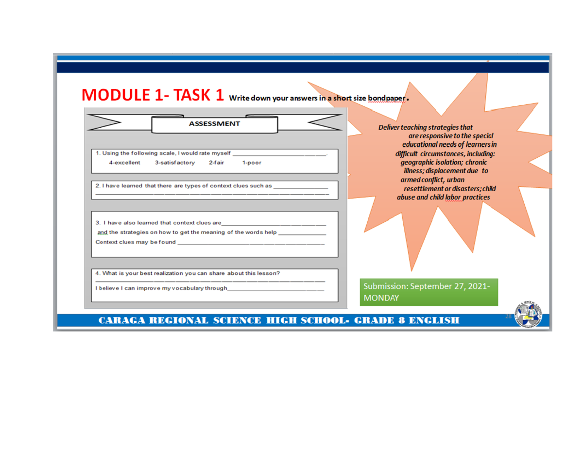TASK 1- Module 1 - Modal Verbs, Nouns and Adverbs - MODULE TASK 1 Write ...
