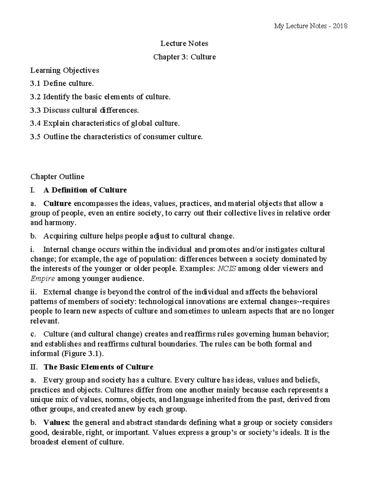 Chapter 3 Lecture Notes - SOC 101 - CSN - Studocu