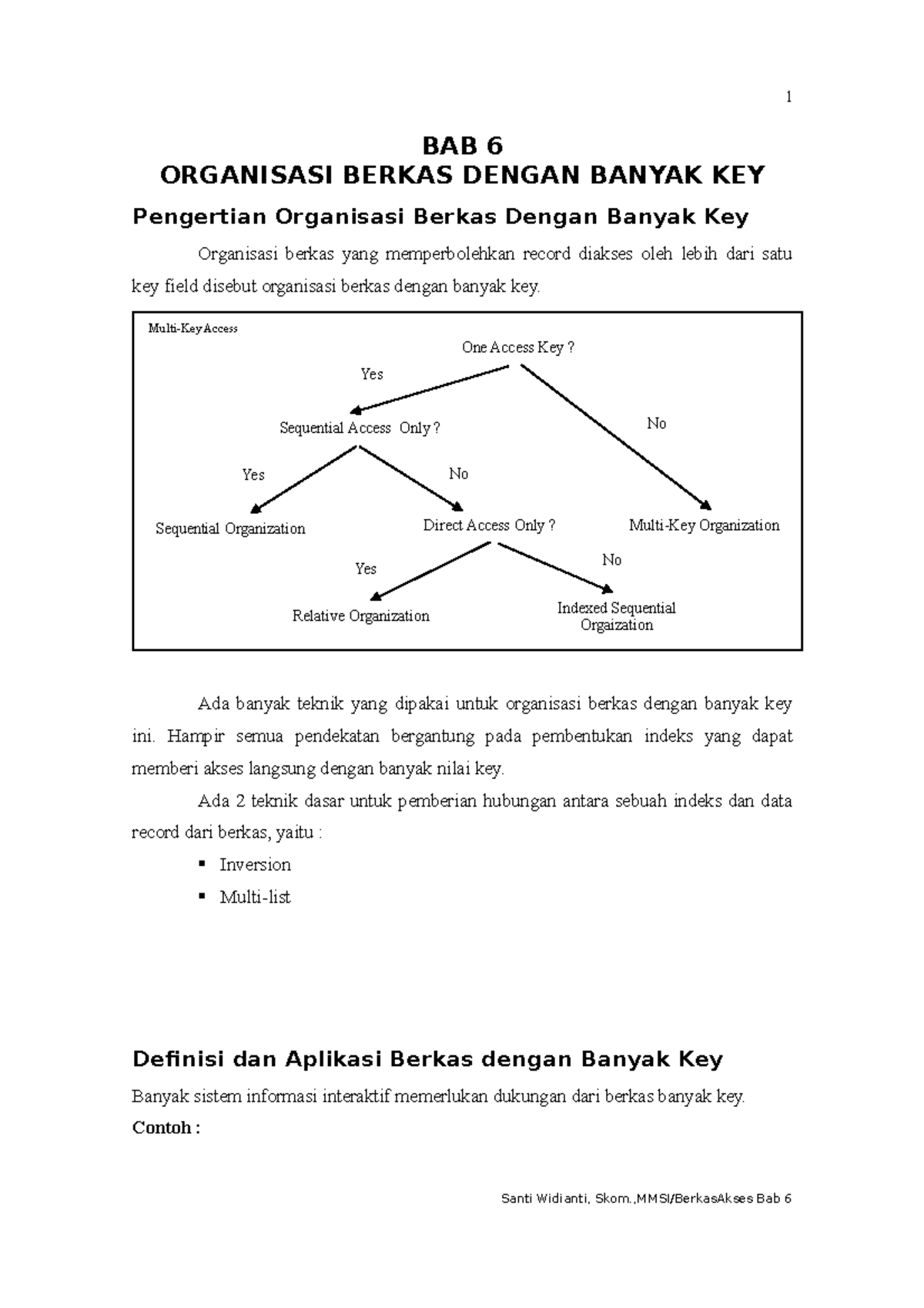 BAB 6 - Organisasi Berkas Dengan Banyak Kunci - BAB 6 ORGANISASI BERKAS ...