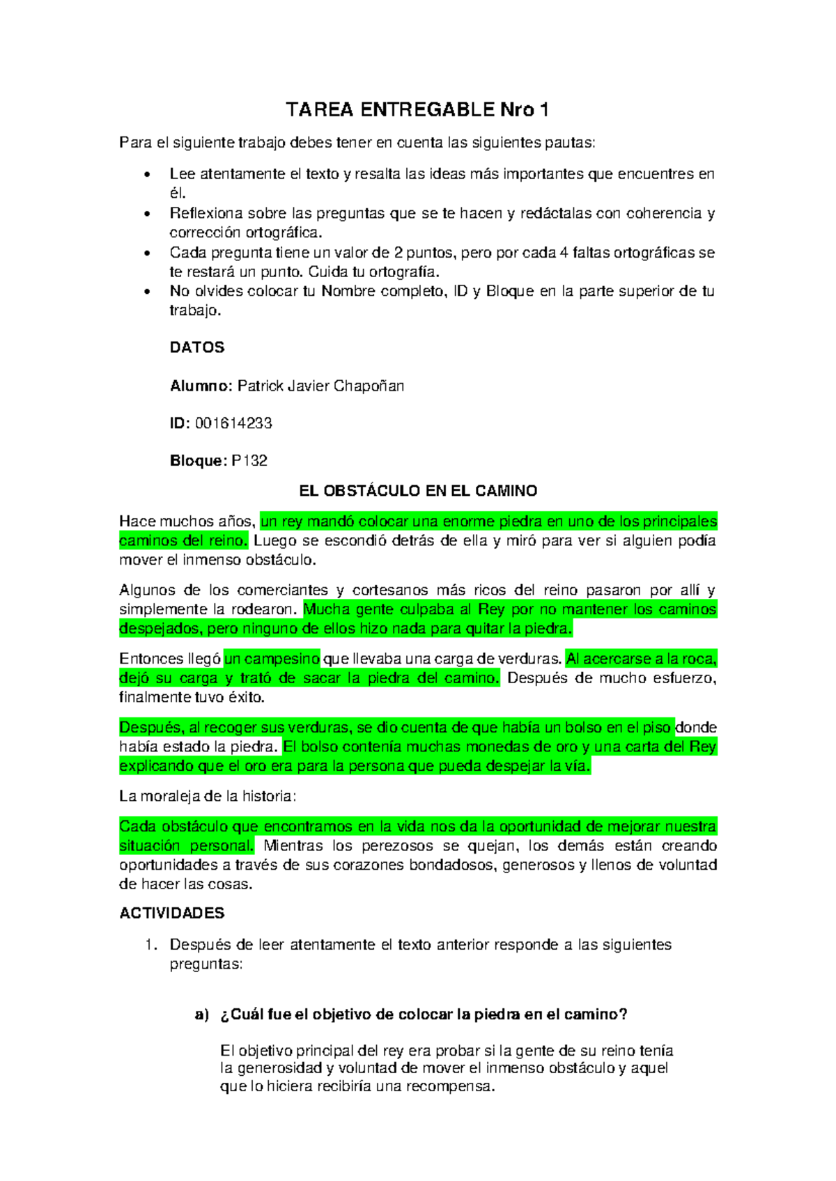 Spsu Actividad Entregable 001 Tarea Entregable Nro 1 Para El Siguiente Trabajo Debes Tener En 6392