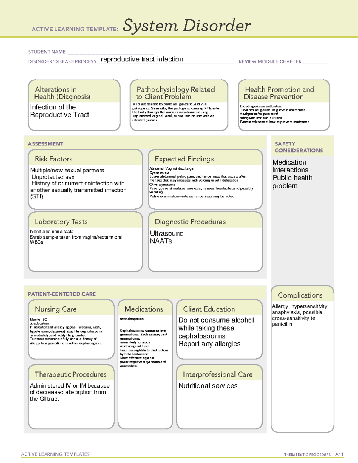 Reproductive infection system disorder review - ACTIVE LEARNING ...