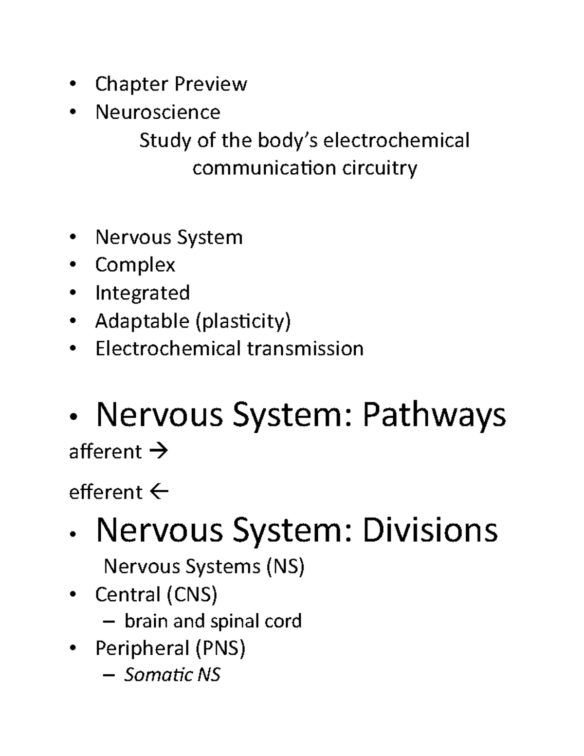 Chapter 3 notes - biological foundations of behavior - • Chapter ...