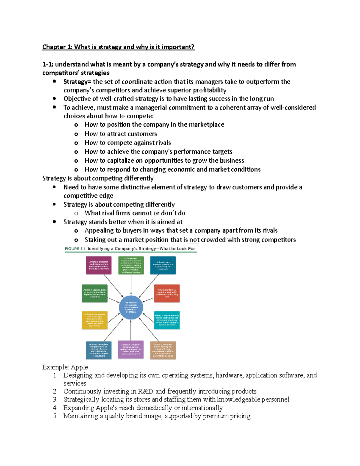 Chapter 1 textbook notes - Chapter 1: What is strategy and why is it ...