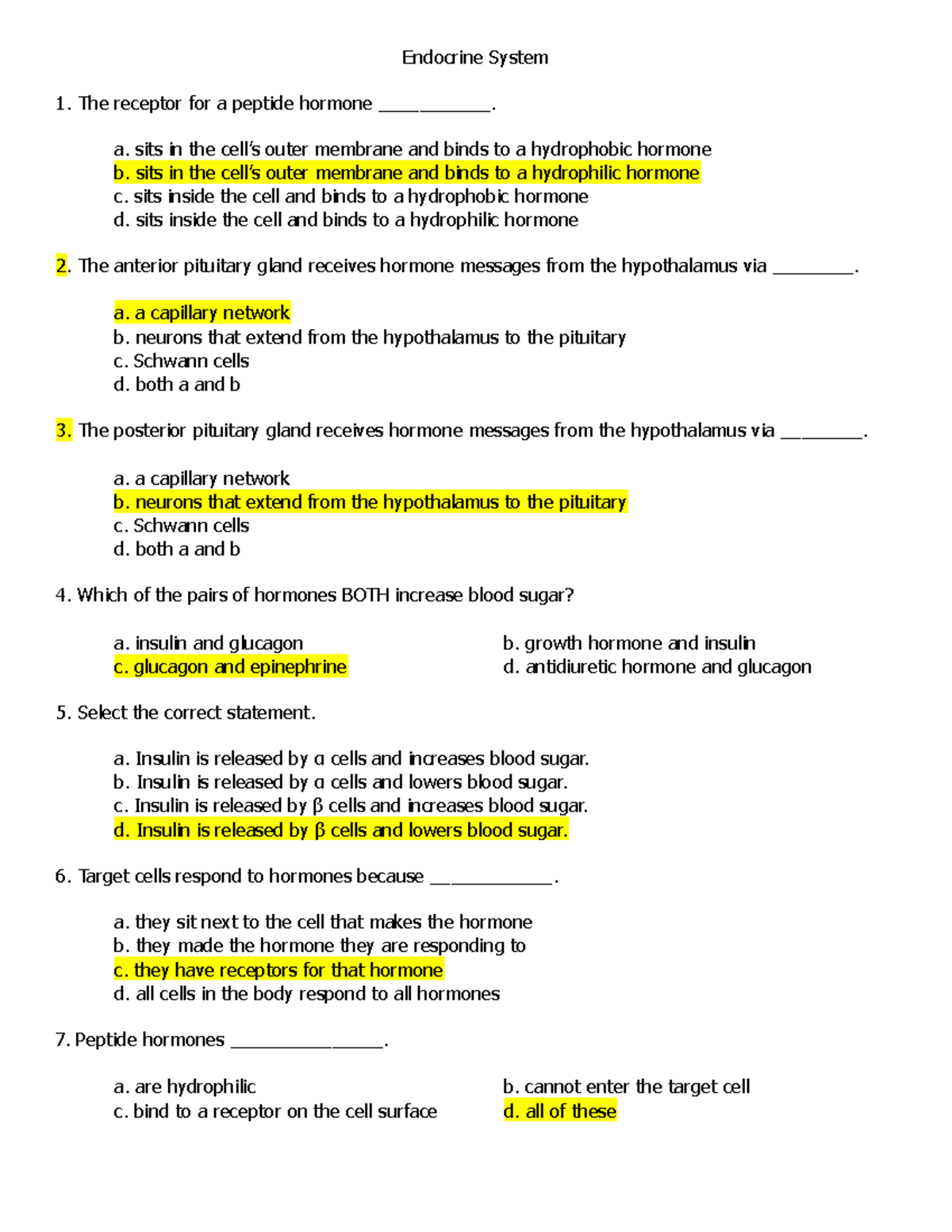 Dive Deep into the Endocrine System – Multiple Choice Questions with Answers (PDF Included)