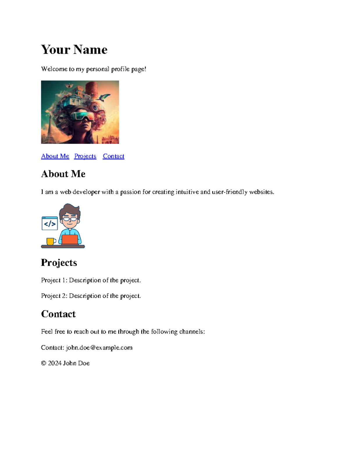 Activity 3 week 3 - html assignment - B.tech CSE - Your Name Welcome to ...