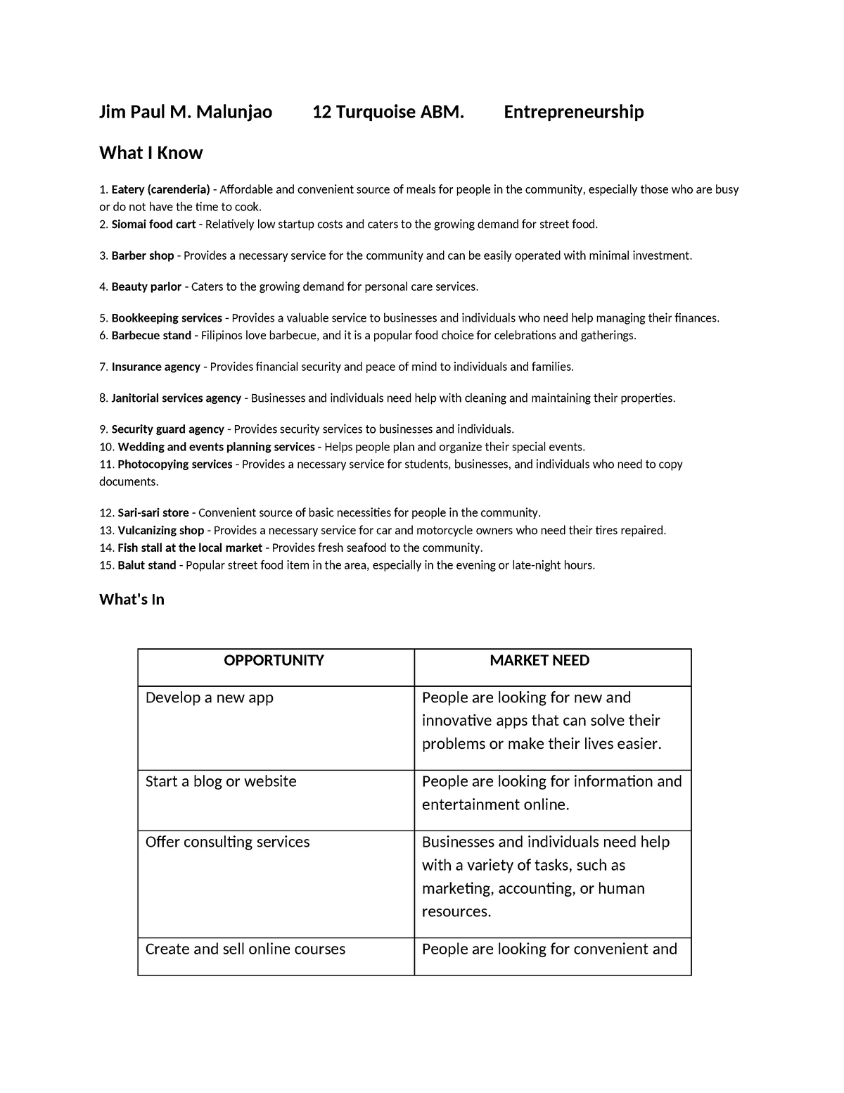 Entrep-Module-3 - ENTREP MODULE ABM STRAND 12 - Jim Paul M. Malunjao 12 ...