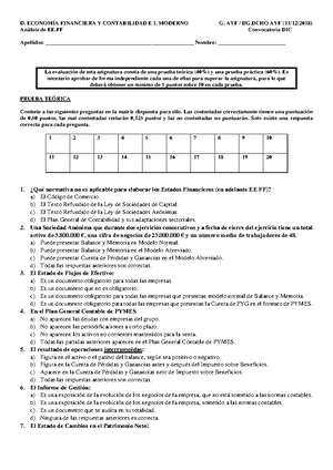 Examen Análisis DE Estados Financieros Teoria TEST - EXAMEN ANÁLISIS DE ...