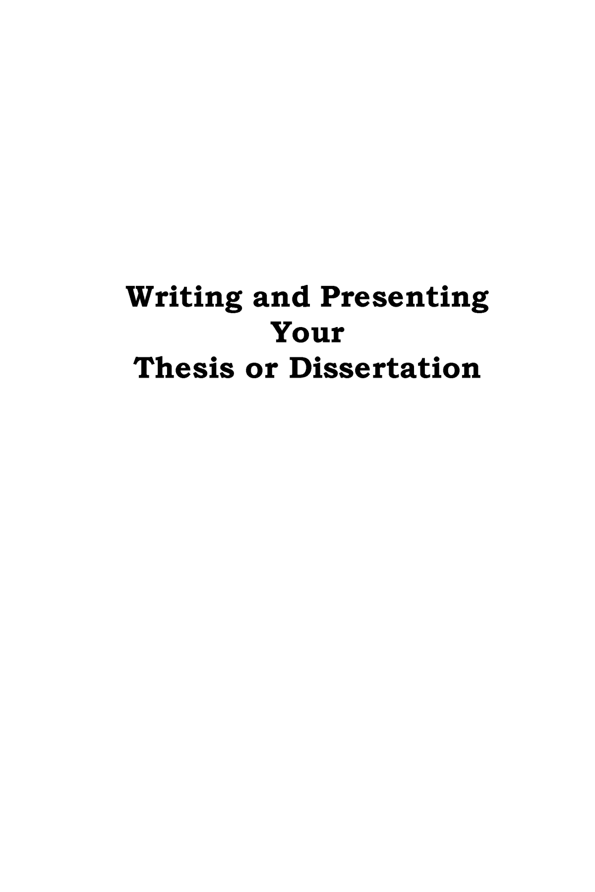 dissertation writing in practice turning ideas into text