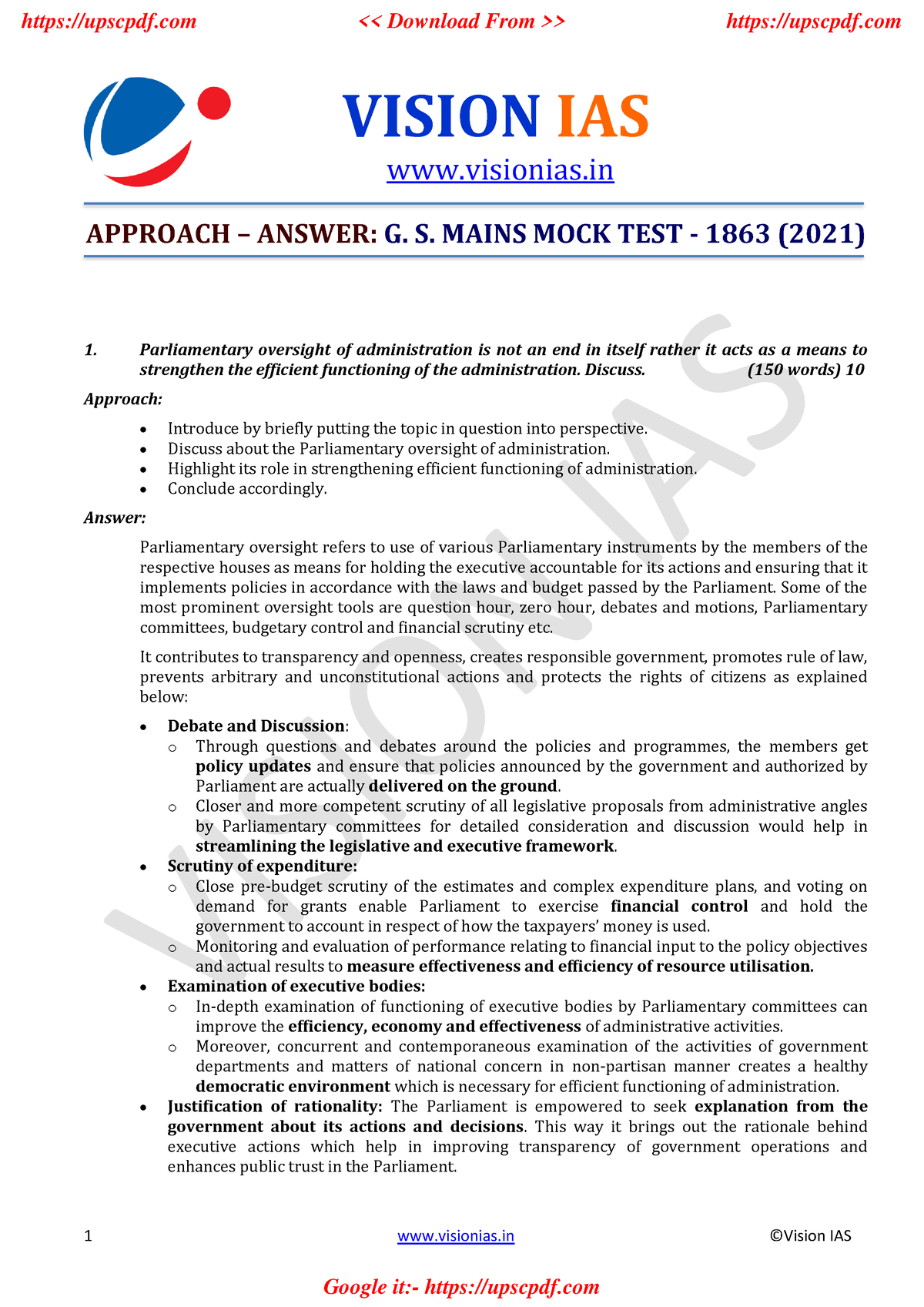 vision ias assignment sheet