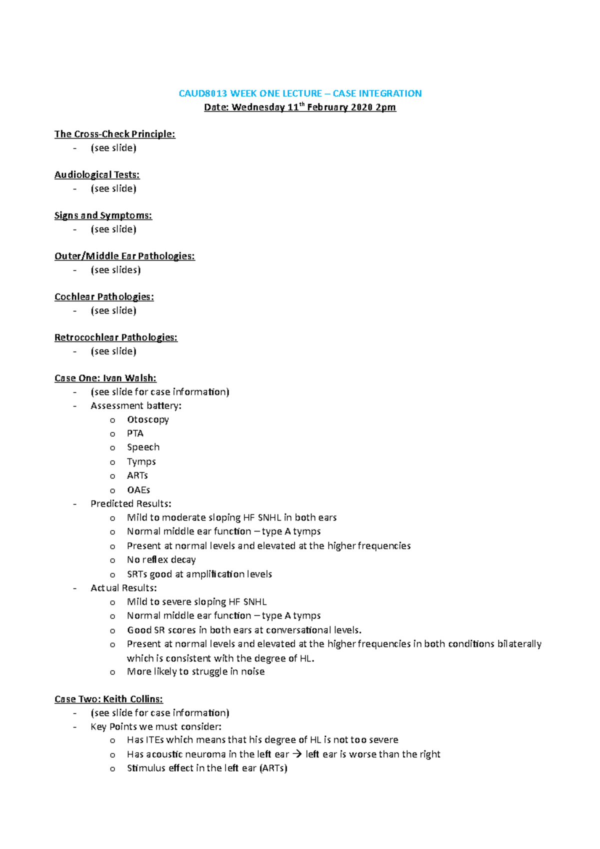 CAUD8013 Case Integration - CAUD8013 WEEK ONE LECTURE – CASE ...