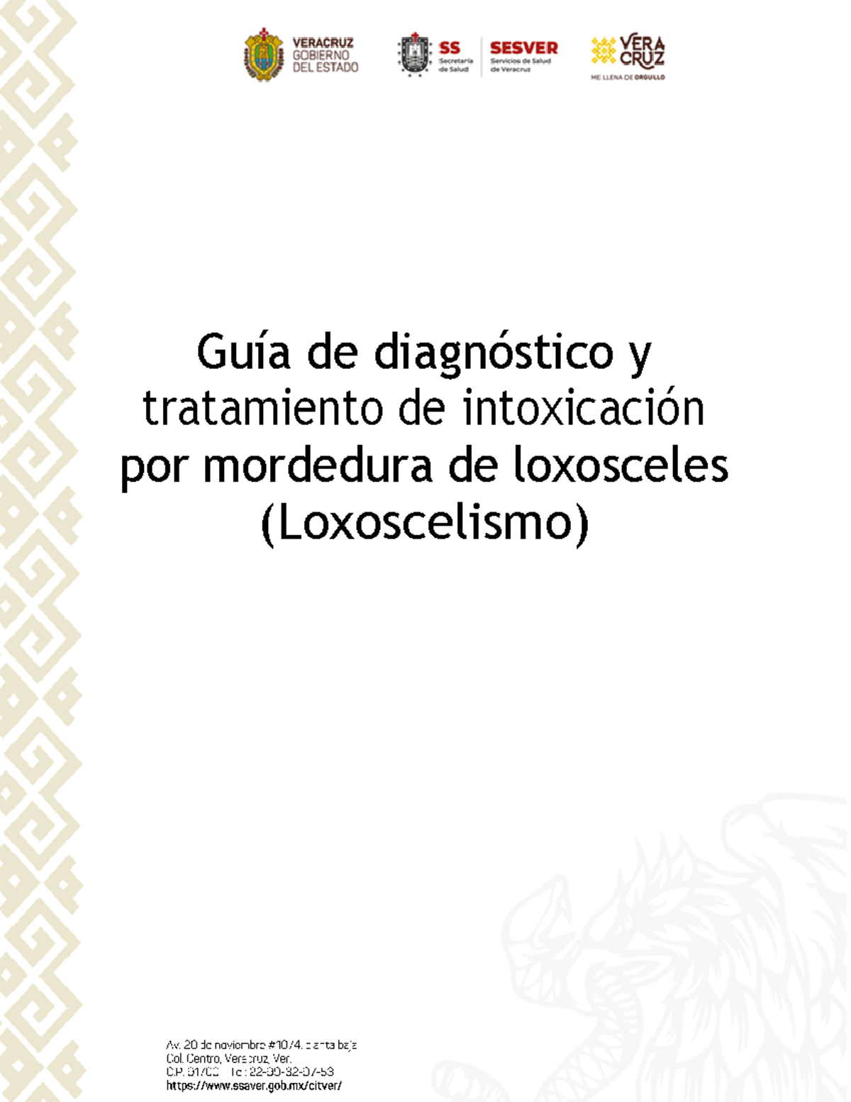 Loxoscelismo - Guía de diagnóstico y tratamiento de intoxicación por ...