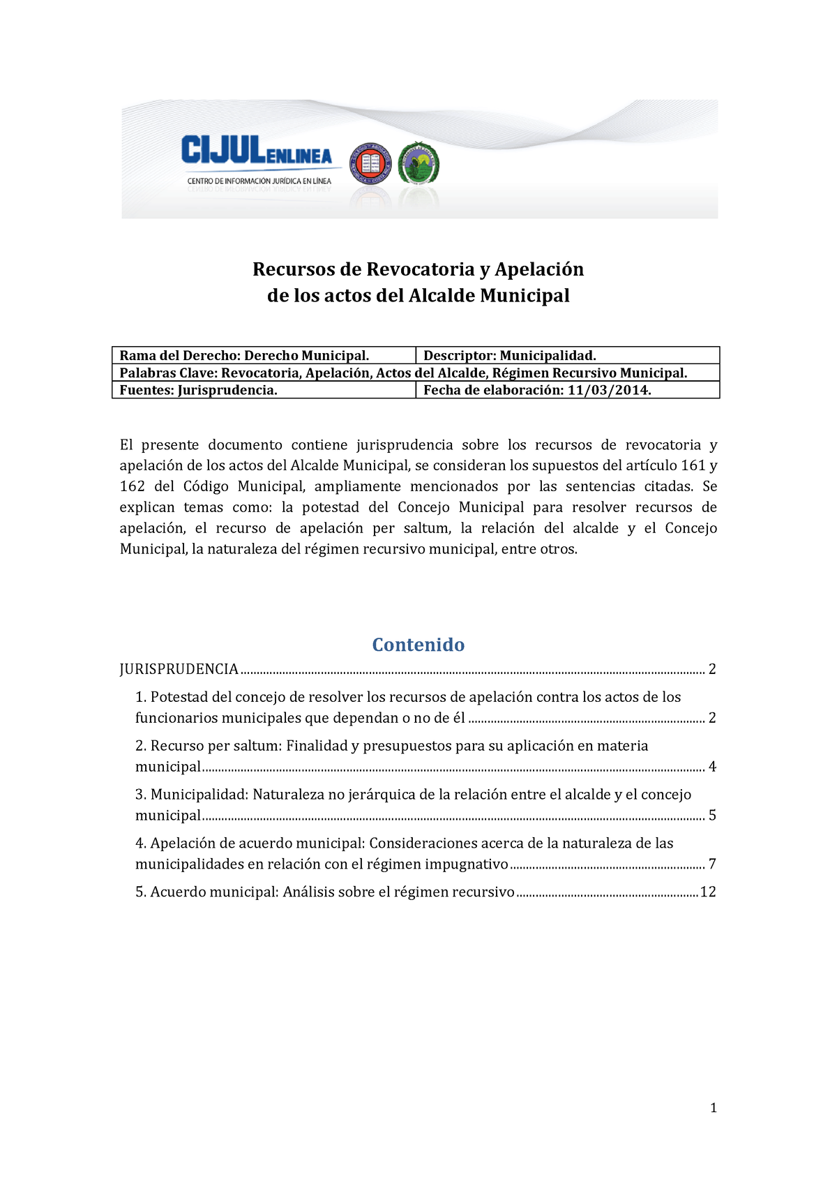 Recursos De Revocatoria Y Apelacion De Los Actos Del Alcalde Municipal ...