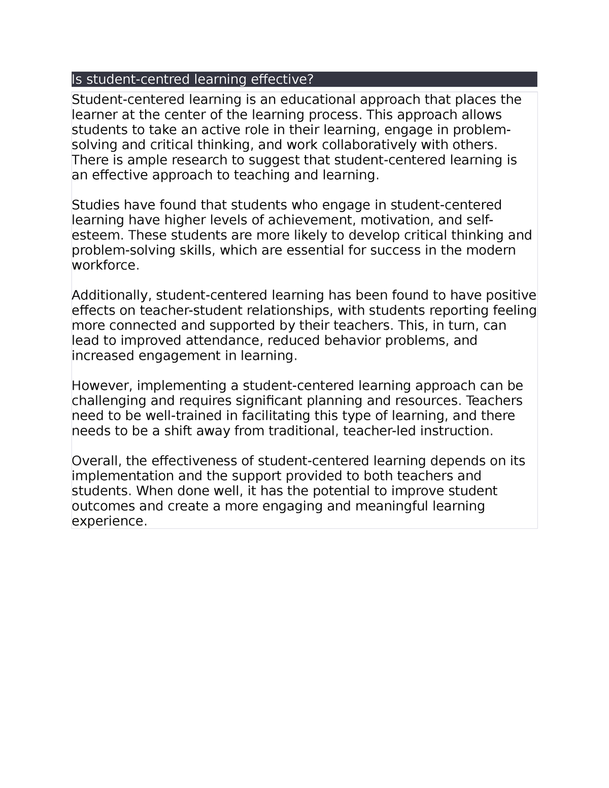 is-student-centred-learning-effective-is-student-centred-learning