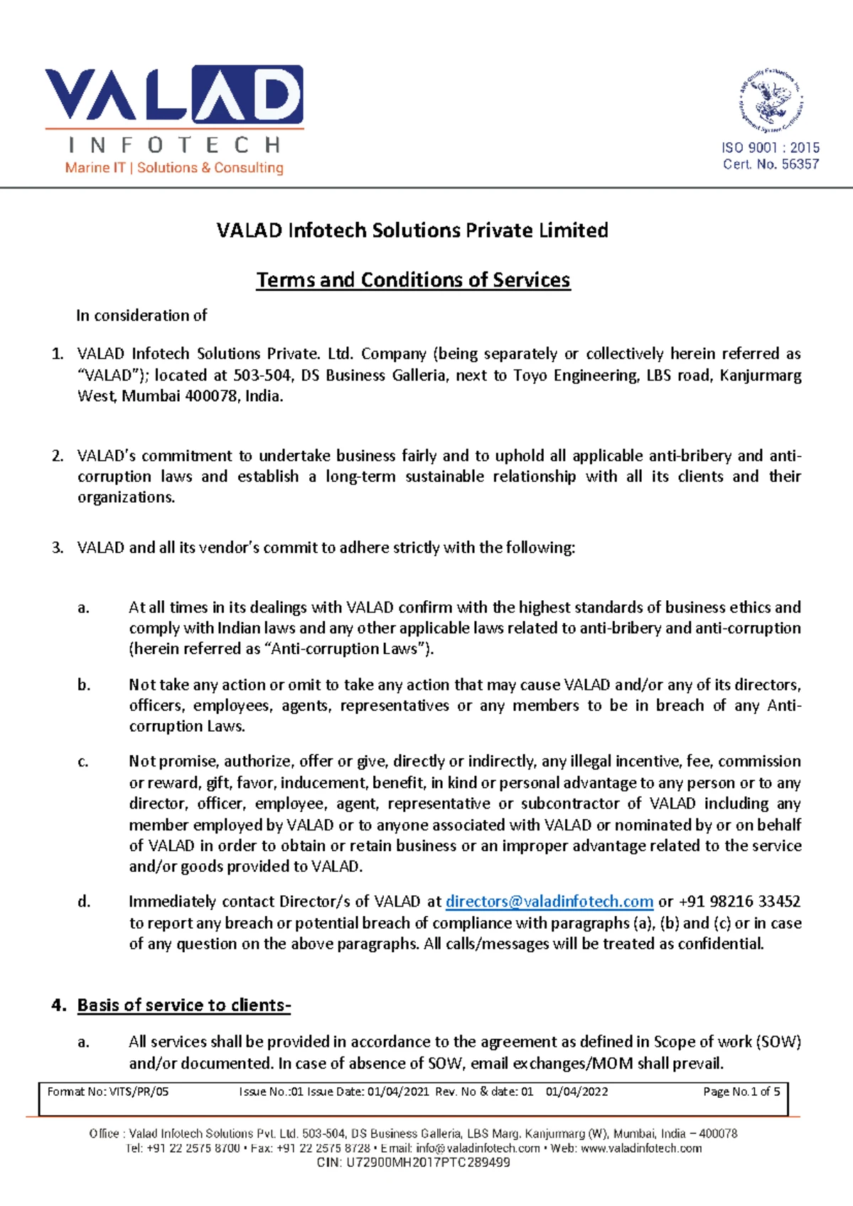 Valad IM Completion photo Report - Marine Navigation - VALAD INFOTECH ...