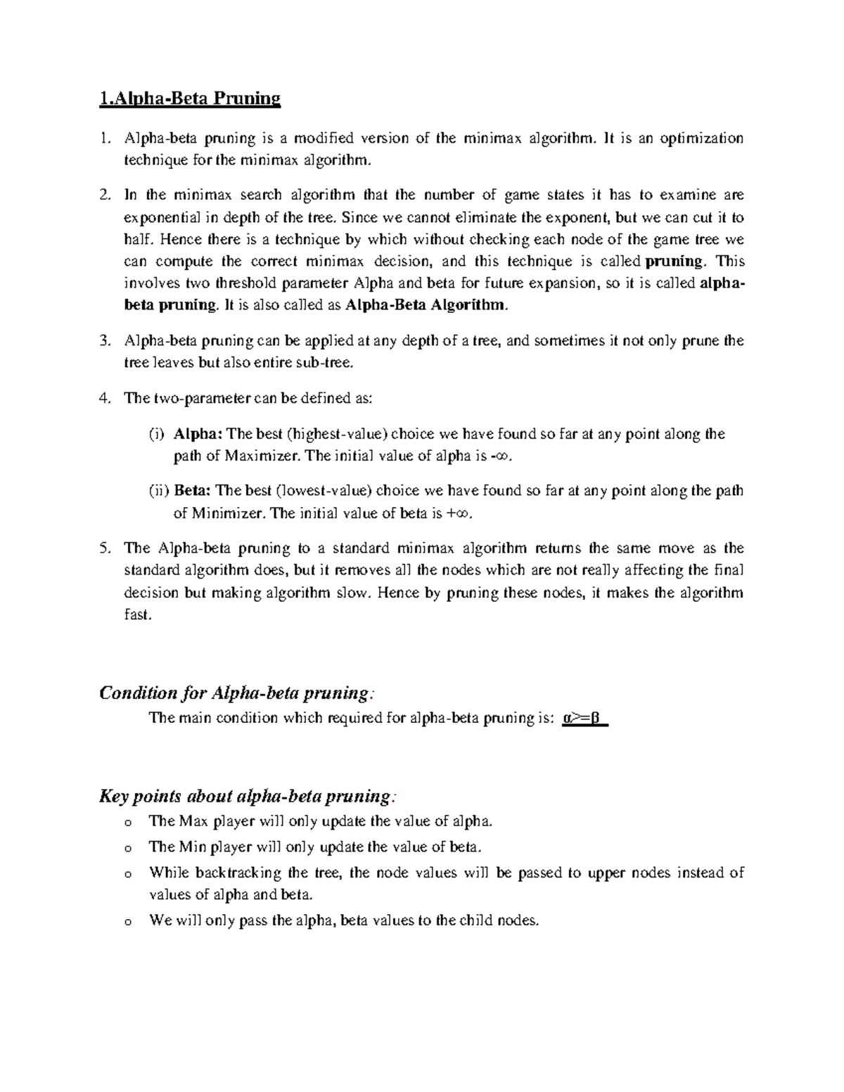 1604202012 0556 Alpha beta algo - 1-Beta Pruning 1. Alpha-beta pruning ...