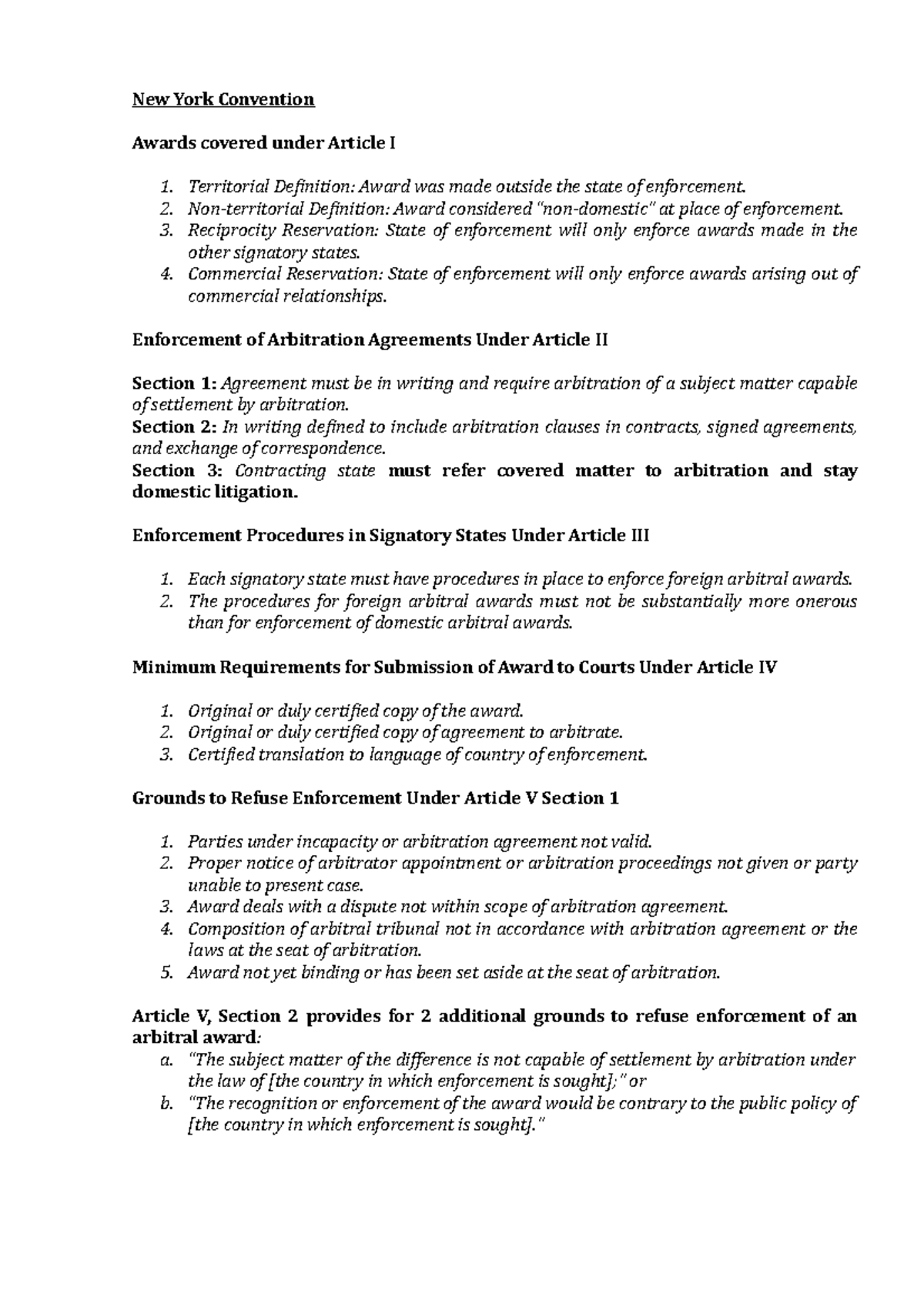 Arbitration conspect - Lecture notes after Prof. Giorgios Petrochilos ...