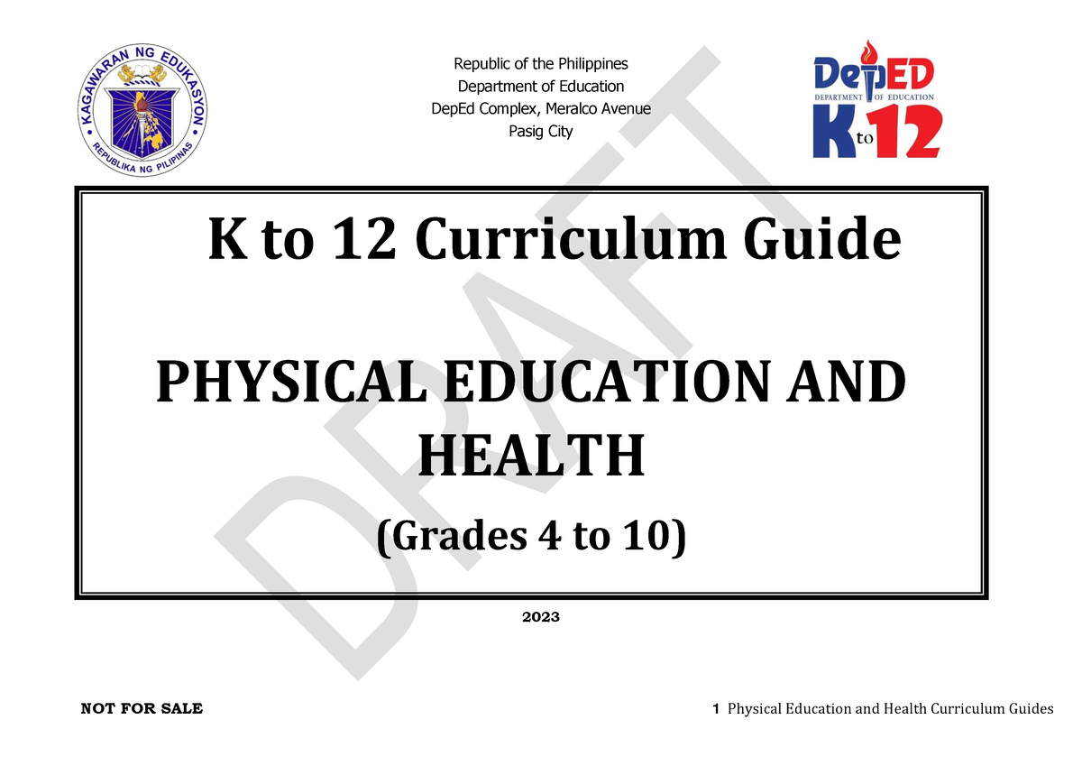 Curriculum Guide Pe Health Republic Of The Philippines Department Of Education Deped Complex 4466