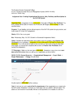 Assignment 2 - Creating an organizational structure with each ...