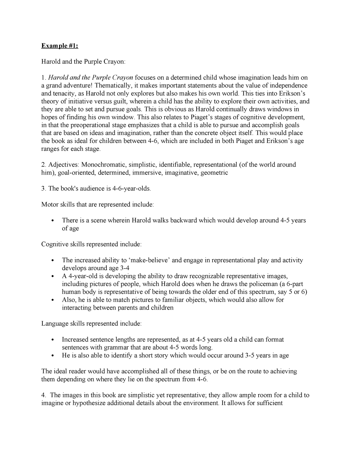 Midterm Breakout Questions Model Answers - Example #1: Harold and the ...